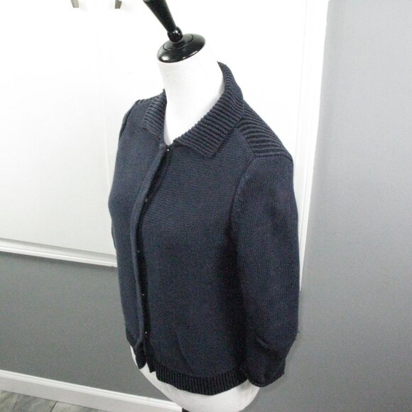 Cabi Navy Blue Snap Front 3/4 Sleeve Cardigan Size XS - Picture 2 of 5